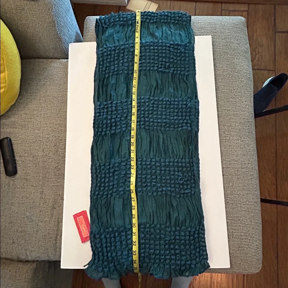 Teal Fashion Scarf NEW knubby and sheer layers fun texture